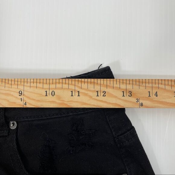 Garage Festival Shorts Black Distressed Lace Trim Women's 1 - Picture 7 of 10